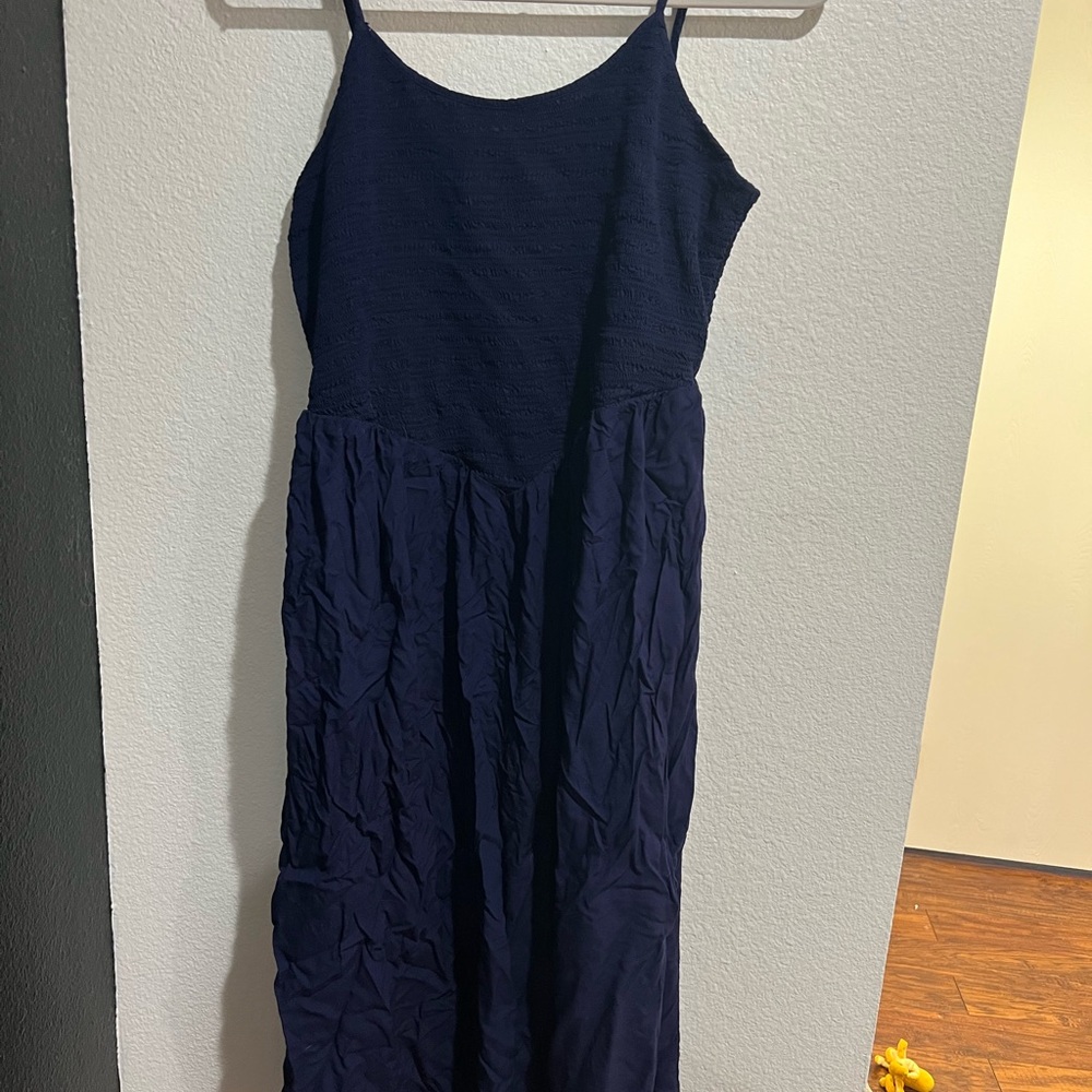 A New Day Deep Blue Textured Dress